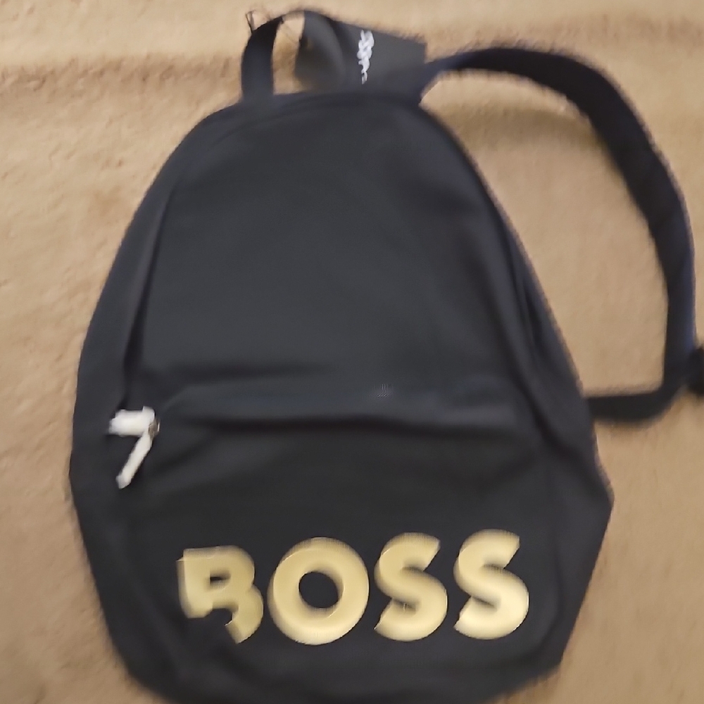 Boss Men's Backpack in Navy and Gold